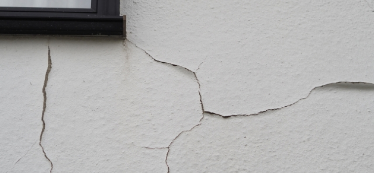 ひび割れた外壁の様子