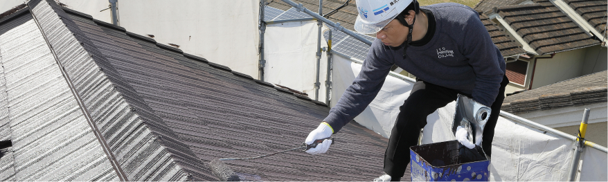 屋根塗装の様子