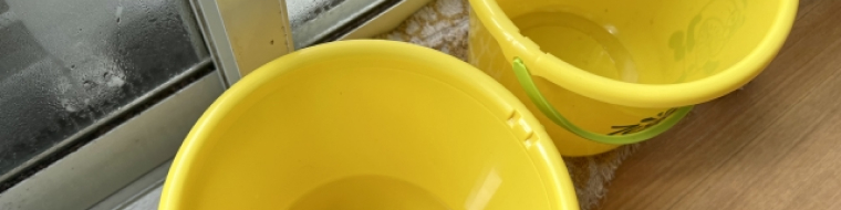 水が溜まったバケツ