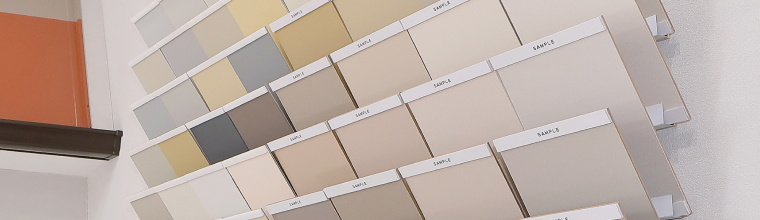 塗料を塗った塗り板サンプルの様子