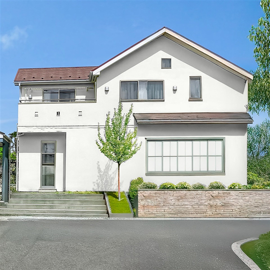 カラーシュミレーションで外壁を白くした様子